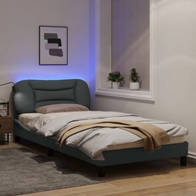 vidaXL Πλαίσιο Κρεβατιού με LED Ανοιχτό Γκρι 100x200 εκ. Υφασμάτινο
