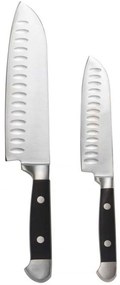 Μαχαίρια Santoku (Σετ 2Τμχ) AH-MS73158 3x23/5x30cm Inox-Black Andrea House Ατσάλι,Ξύλο
