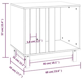 Σπιτάκι Σκύλου Λευκό 60 x 45 x 57 εκ. από Μασίφ Ξύλο Πεύκου - Λευκό