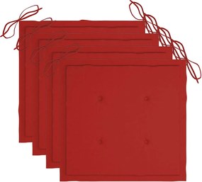 vidaXL Σετ Τραπεζαρίας Εξ. Χώρου Πτυσσόμενο 5 τεμ. Μπαμπού &amp; Μαξιλάρια