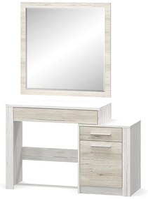 Τουαλέτα Με Καθρέπτη Neruda 173-000042 114,5x39,5x76cm White Antique-Oak