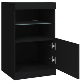 vidaXL Μπουφές με Φώτα LED Μαύρος 41 x 37 x 67 εκ.