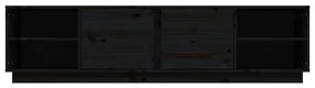 vidaXL Έπιπλο Τηλεόρασης Μαύρο 156x40x40 εκ. από Μασίφ Ξύλο Πεύκου