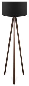 Floor lamp PWL-1059 Ε27 walnut-black D38x140cm 38x38x140 εκ.