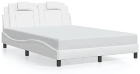 Πλαίσιο Κρεβατιού με LED Λευκό 140x200 εκ. Συνθετικό Δέρμα