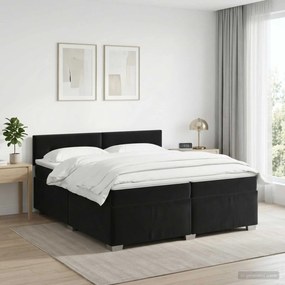 vidaXL Κρεβάτι box spring με στρώμα Μαύρο 200 x 200 cm Βελούδο
