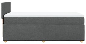 vidaXL Κρεβάτι Boxspring με Στρώμα Σκούρο Γκρι 100x200 εκ. Υφασμάτινο