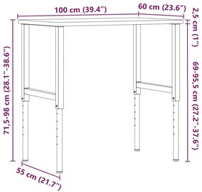 ΠΑΓΚΟΣ ΕΡΓΑΣΙΑΣ ΟΡΘΟΓΩΝΙΟΣ 100X60X(71,5-98) ΕΚ ΜΑΣΙΦ ΞΥΛΟ ΔΡΥΟΣ 3309702