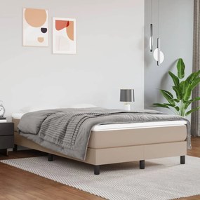 Κρεβάτι Boxspring με Στρώμα Καπουτσίνο 120x190εκ.από Συνθ.Δέρμα - Καφέ