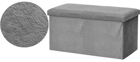 Πουφ Αποθήκευσης Γκρι Δαμασκηνό 76x38x38cm-06512614