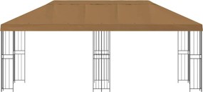vidaXL Κήπος Γκαζebo 6 x 3 m Μπεζ Πολυεστέρας και Χάλυβας 190 gsm