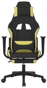 vidaXL Καρέκλα Μασάζ Gaming Μασάζ Υπ. Μαύρη/Αν Γκρι Ύφασμα Υποπόδιο