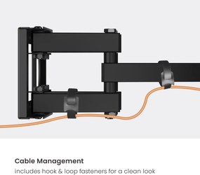 POWERTECH επιτοίχια βάση τηλεόρασης PT-1389, 37-80", έως 40kg, full motion