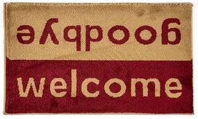 Πατάκι Εισόδου Fashion Welcome 40X67cm Wine Red-Beige Sdim 40X67