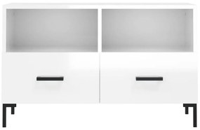 vidaXL Έπιπλο Τηλεόρασης Γυαλ. Λευκό 80x36x50 εκ. Επεξεργασμένο Ξύλο