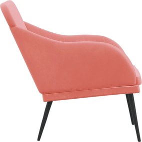 vidaXL Πάγκος Ροζ 110x76x80 εκ. Βελούδινος