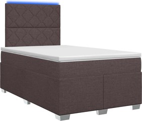 vidaXL Κρεβάτι box spring με στρώμα Σκούρο Καφέ 120 x 190 cm Ύφασμα