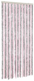 vidaXL Σήτα Εντόμων Ασημί Γκρι / Ροζ 90 x 220 εκ. από Σενίλ
