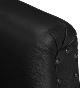 vidaXL Πολυθρόνα Μπάρελ Μαύρη από Γνήσιο Δέρμα Κατσίκας
