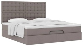 vidaXL Οθωμανικό κρεβάτι με στρώμα Taupe 180x200cm ύφασμα