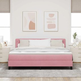 vidaXL Κρεβάτι με ελατήρια με στρώμα Ροζ 180 x 200 cm Βελούδο