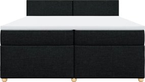 vidaXL Κρεβάτι Boxspring με Στρώμα Μαύρο 200x200 εκ. Υφασμάτινο