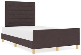 vidaXL Κρεβάτι Σκελετός Σκούρο Καφέ 120x200 εκ Υφασμάτινο