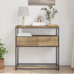 vidaXL Τραπέζι Κονσόλας με συρτάρι artisan δρυς 75 x 40 x 75 cm
