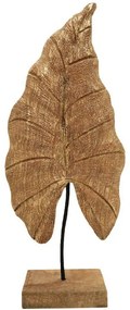 Διακοσμητικό Φύλλο Thelx 312-000006 24,5x8,5x57,5cm Gold-Black Inart Metal,Wood
