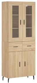 vidaXL Ντουλάπι Sonoma δρυς 69,5 x 34 x 180 εκ. από Επεξεργασμένο Ξύλο