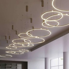 Φωτιστικό Οροφής Hoop LED-HOOP-S120-ORO 60W Led Φ120cm 150cm Gold Luce Ambiente Design Aluminium