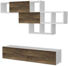 Σύνθεση Τηλεόρασης Aristo 756FRN3044 135x31,6x25cm White-Walnut