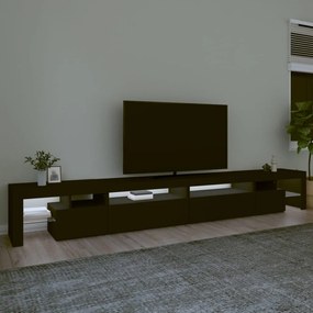 vidaXL Έπιπλο Τηλεόρασης με LED Μαύρο 290 x 36,5 x 40 εκ.