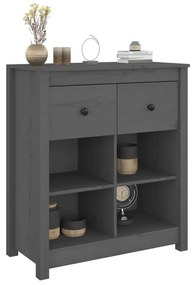 vidaXL Συρταριέρα Γκρί 70 x 35 x 80 εκ. από Μασίφ Ξύλο Πεύκου