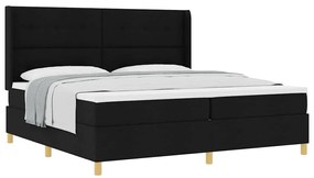 vidaXL Κρεβάτι με ελατήριο με στρώμα Μαύρο 200 x 200 cm ύφασμα