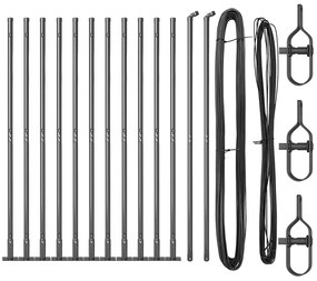 vidaXL Στύλος Περιφράξεων 13 pcs Γκρι Ατσάλι