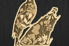 Intra απο ξύλο plywood Χρώμα wenge 3mm-4mm πάχος - Floral Woodpecker Layered Design Δίασταση 30x20 cm INTRAFABR-79228481