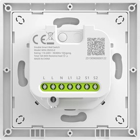 SONOFF MINI-ZB2GS-E Διακόπτης τοίχου διπλού καναλιού ZigBee.
