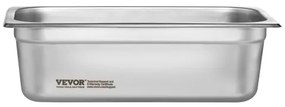 VEVOR 6 Pack 1/3 Size Hotel Pans Steam Table Pan Stainless Steel 4" Deep