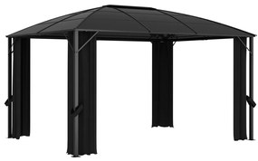 vidaXL Κιόσκι με Κουρτίνες Ανθρακί 400 x 300 x 265 εκ.