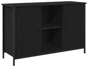 vidaXL ντουλάπι τηλεόρασης Μαύρης Δρυός 101x35x65 εκ Επεξεργασμένο Ξύλο και Χάλυβας