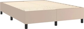 vidaXL Κρεβάτι Boxspring Στρώμα&amp;LED Καπουτσίνο 140x190 εκ. Συνθ. Δέρμα