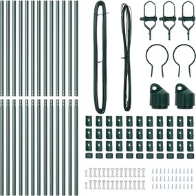 vidaXL Στύλος Περιφράξεων 13 pcs Πράσινο Ατσάλι