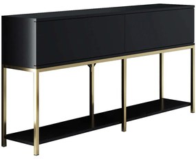 Κονσόλα Lord 618BLY1213 150x30x80cm Black-Gold Particle Board, Metal