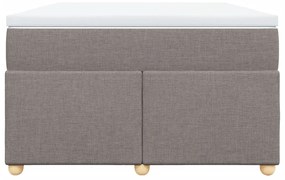 Κρεβάτι Boxspring με Στρώμα Taupe 120x190 εκ. Υφασμάτινο - Μπεζ-Γκρι