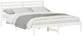 vidaXL Σκελετός Κρεβατιού Λευκό 160 x 210 cm Συμπαγές ξύλο πεύκου
