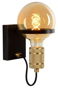 Φωτιστικό Επίτοιχο Lucide 30271-01-30 OTTELIEN Μαύρο Ματ (Black Mat)|Χρυσό Χρώμα (Gold Coloured)