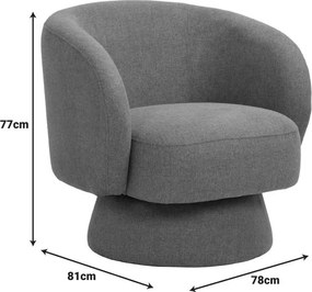 Πολυθρόνα περιστρεφόμενη Kreslo ύφασμα σε κίτρινη απόχρωση 78x81x77εκ 78x81x77 εκ.