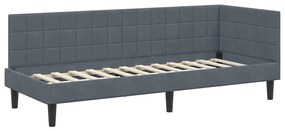 vidaXL Κρεβάτι Γωνίας με κεφαλάρι Σκούρο γκρι 80 x 200 cm Βελούδο