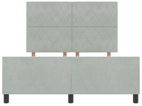 vidaXL Σκελετός Κρεβατιού Ανοιχτό γκρι 140 x 200 cm Βελούδο